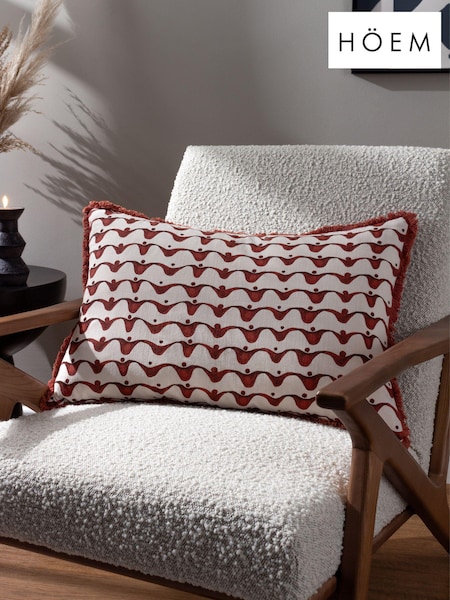 HÖEM Red Avery Geometric Polyester Filled 100% Cotton Cushion (Q88013) | £19