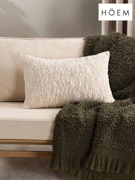 HÖEM Natural Eloise Boucle Polyester Filled 100% Cotton Cushion (Q88014) | £22