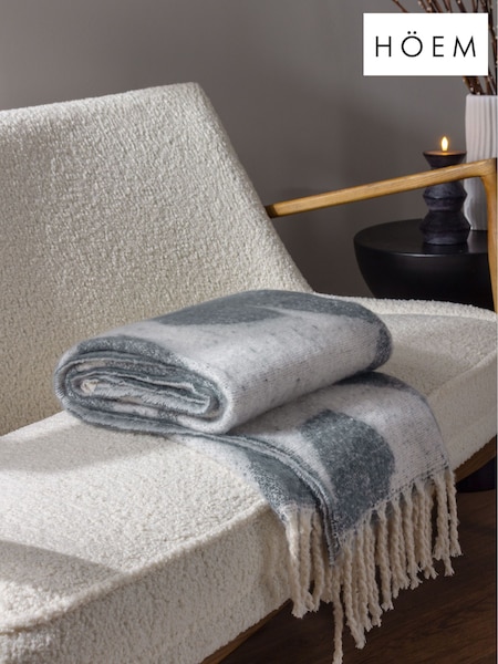 HÖEM Blue Meta Jacquard Tasselled Throw (Q88038) | £34