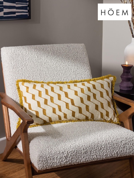 HÖEM Yellow Zabine Geometric Polyester Filled 100% Cotton Cushion (Q88056) | £18