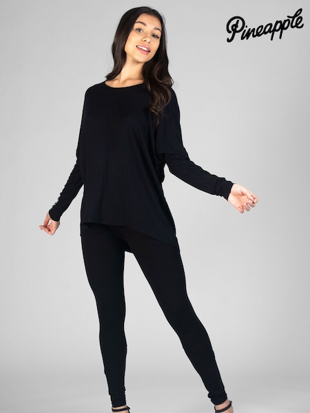 Pineapple Black Womens Script Long Sleeves Top (Q88077) | £25