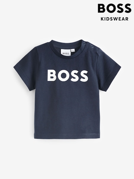 BOSS Blue Short Sleeved Logo T-Shirt (Q88104) | £38 - £43