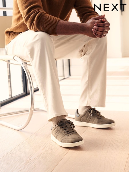 Khaki Green Suedette Trainers (Q88460) | £38