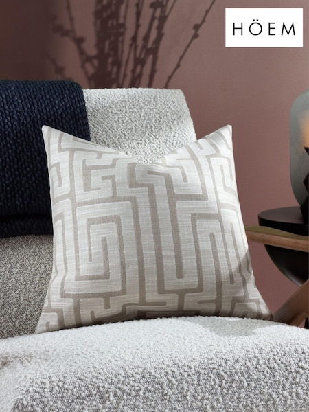 HÖEM Ecru 45 x 45cm Lauder Jacquard Polyester Filled Cushion (Q88585) | £17