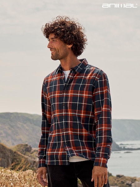 Animal Blue Mens 100% Cotton Cove Flannel Shirt (Q88592) | £17.50