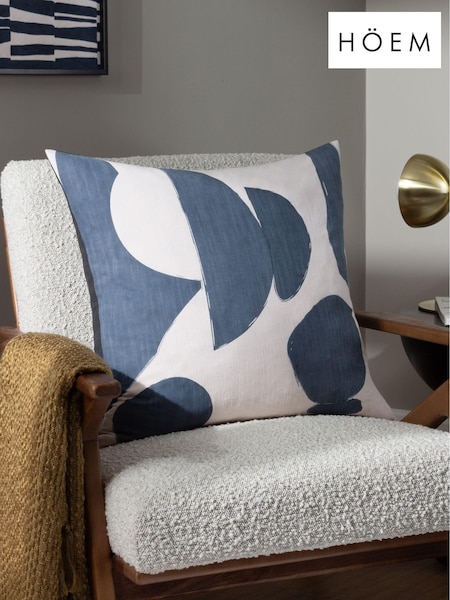 HÖEM Blue Meta Square Abstract Polyester Filled 100% Cotton Cushion (Q88605) | £19