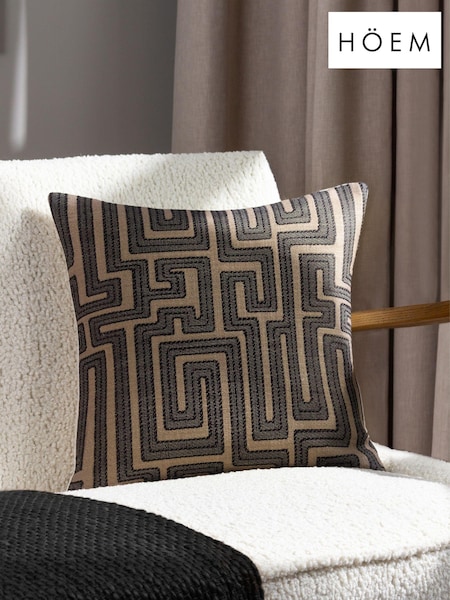 HÖEM Black 45 x 45cm Lauder Jacquard Feather Filled Cushion (Q88608) | £22