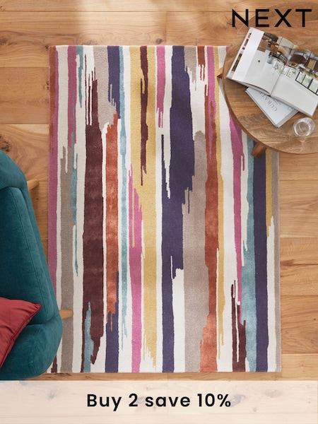Multi Painted Abstract Rug (Q88617) | £120 - £300