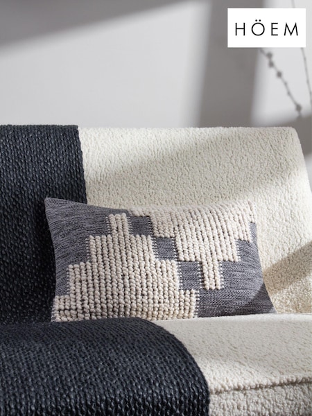 HÖEM Blue Himal Woven Knot Polyester Filled 100% Cotton Cushion (Q88627) | £17