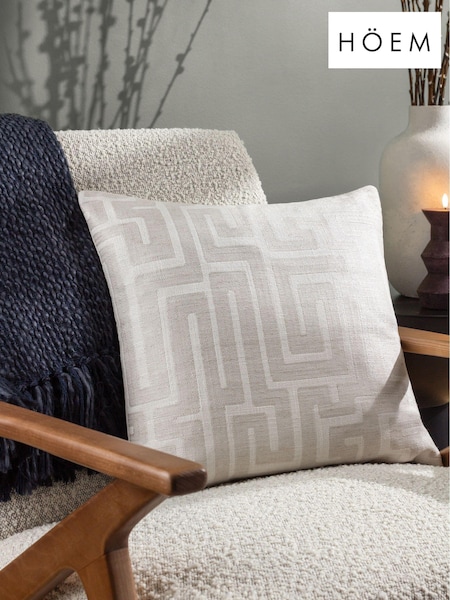 HÖEM White 45 x 45cm Lauder Jacquard Feather Filled Cushion (Q88637) | £22