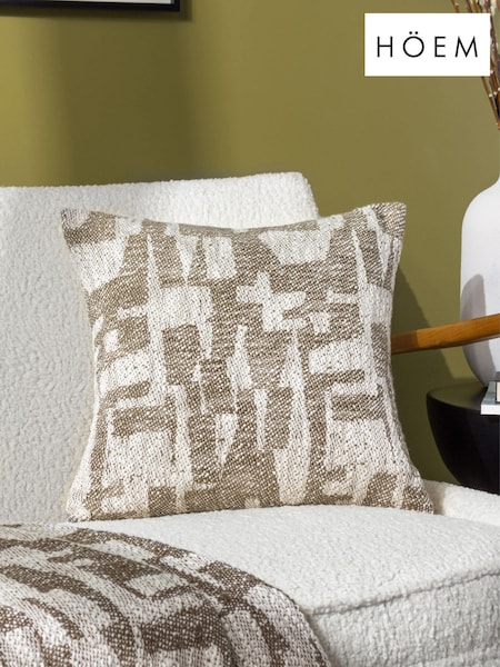 HÖEM Green Ola Jacquard Feather Filled 100% Cotton Cushion (Q88639) | £22