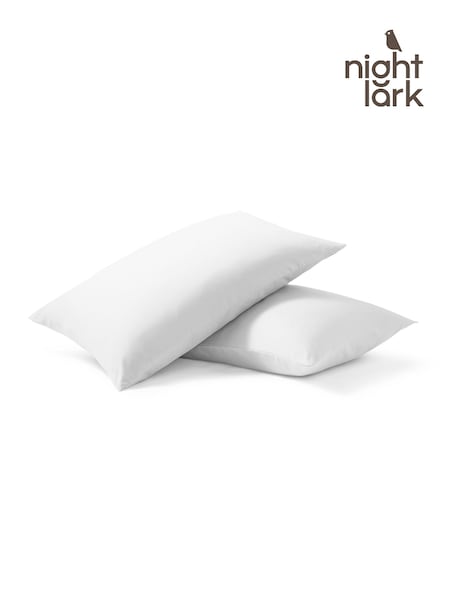 Night Lark Set of 2 Polar White Plain Dye Pillowcases (Q89059) | £18