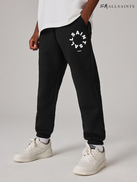 smALLSAINTS Black Tierra Straight Cuffed Logo Joggers (Q89271) | £25 - £29