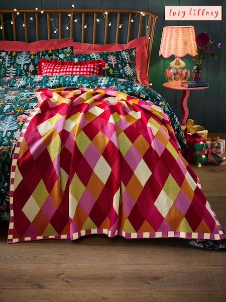 Lucy Tiffney x Next Multi Diamond Knitted Throw (Q89404) | £55