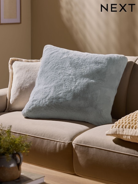 Grey Soft To Touch Plush 59 x 59cm Faux Fur Cushion (Q89425) | £22