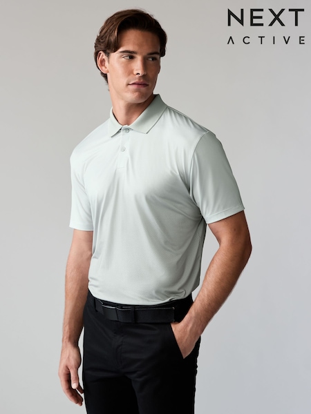Ice Grey Ombre Active Print Golf Polo Shirt (Q89548) | £25