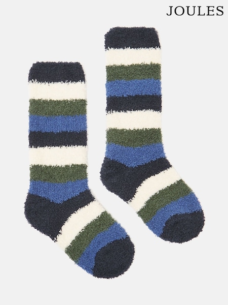 Joules Kids' Fluffy Blue/Navy Socks (Q89767) | £4