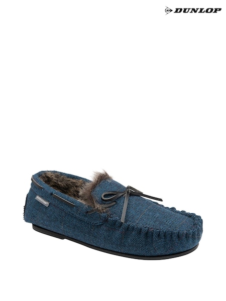 Dunlop Blue Mens Full Shoes Faux Fur Lined Slippers (Q89973) | £28