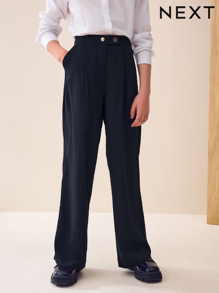 Navy Regular Length Senior Wide Leg School Trousers (9-18yrs) (Q90019) | £13 - £19