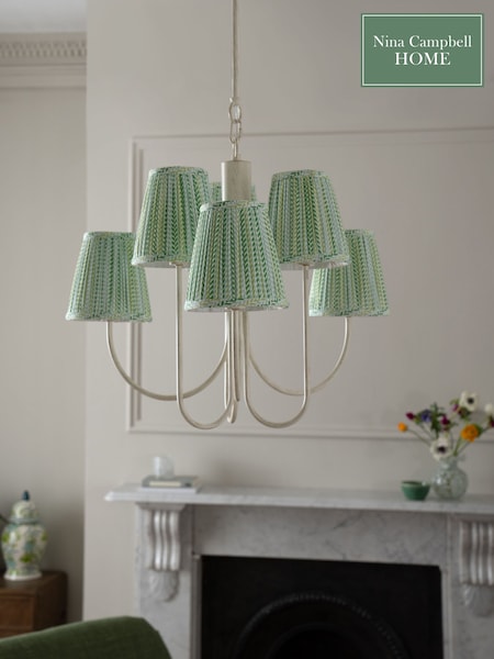 Nina Campbell Green/White Larch Chandelier (Q90108) | £225