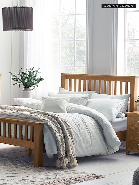 Julian Bowen Oak Mallory High Footend Wooden Bed (Q90323) | £595 - £635