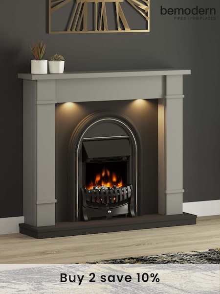 Be Modern Dark Grey Broadwell Timber Electric Fireplace (Q90363) | £1,045