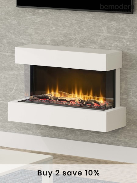 Be Modern Ash White Avant Wall Mounted Electric Fire (Q90372) | £1,035
