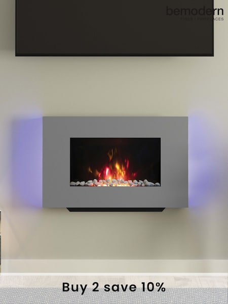 Be Modern Grey Azonto Wall Mounted Electric Fire (Q90395) | £400