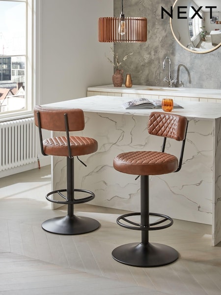 Faux Leather Tan Brown Murphy Bar Stool (Q90851) | £125