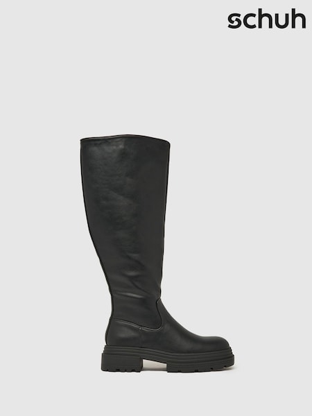 Schuh Dannie Chunky Pull On Black Boots (Q91142) | £55