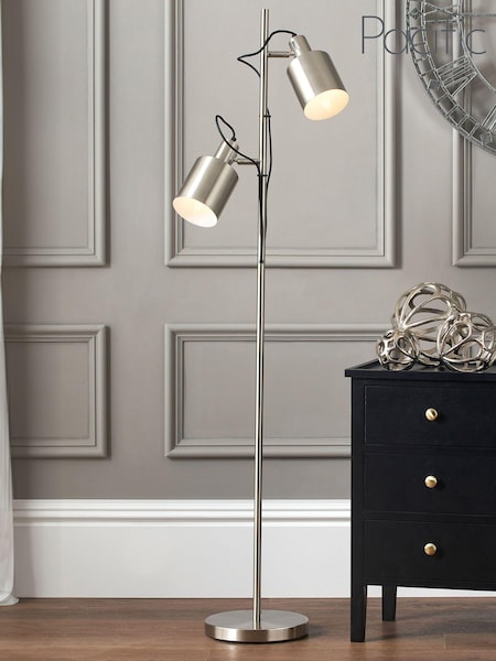 Pacific Silver Aaron Metal Task Floor Lamp (Q91479) | £150