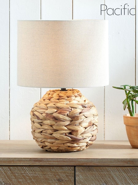 Pacific Natural Zadi Plaited Water Hyacinth Table Lamp (Q91494) | £80