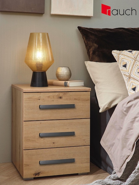Rauch Artisan Oak Amodi 3 Drawer Bedside Table (Q91635) | £192