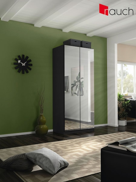 Rauch Metallic Grey Cameron Mirror Semi Fitted Double Wardrobe (Q91638) | £485