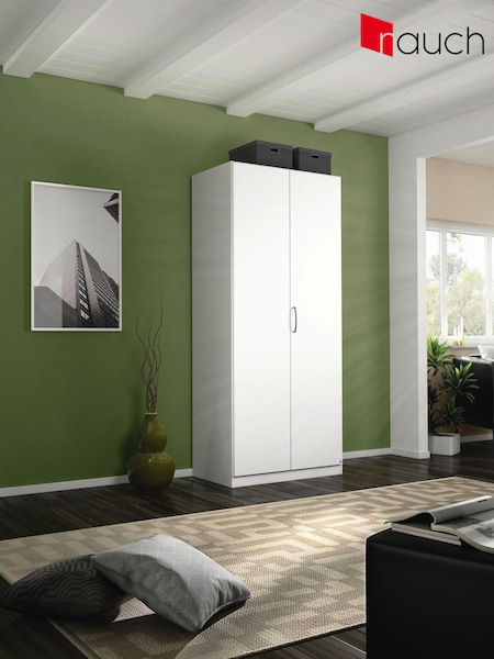Rauch Alpine White Cameron Wood Semi Fitted Double Wardrobe (Q91653) | £416