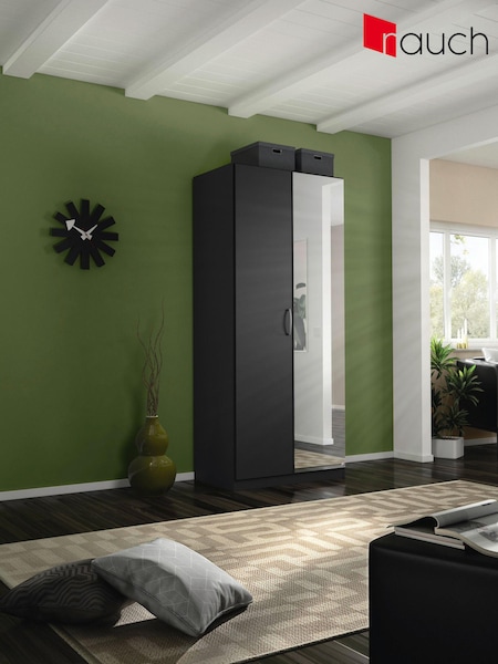 Rauch Metallic Grey Cameron Wood and Mirror Semi Fitted Double Wardrobe (Q91676) | £449