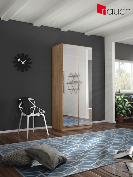 Rauch Sonoma Oak Cameron Mirror Semi Fitted Double Wardrobe (Q91685) | £485
