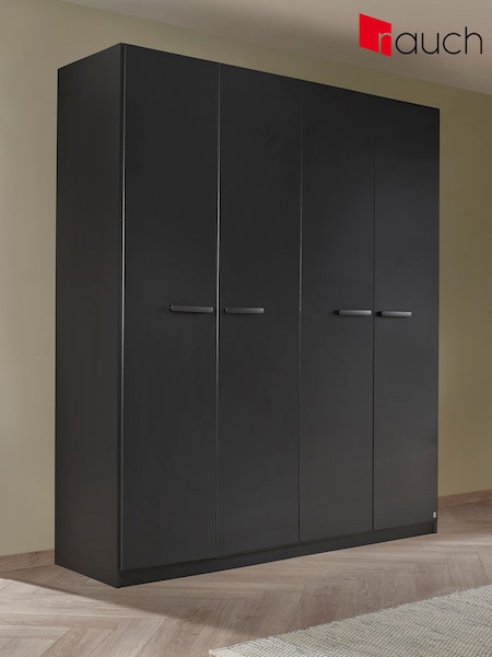 Rauch Metallic Grey Amodi Wood 4 Door Semi Fitted Wardrobe (Q91686) | £586