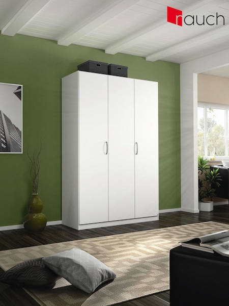 Rauch Alpine White Cameron Wood Semi Fitted Triple Wardrobe (Q91703) | £526