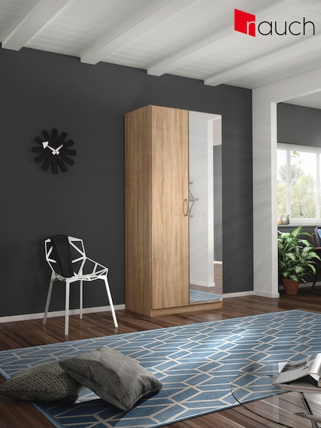 Rauch Sonoma Oak Cameron Wood and Mirror Semi Fitted Double Wardrobe (Q91715) | £449