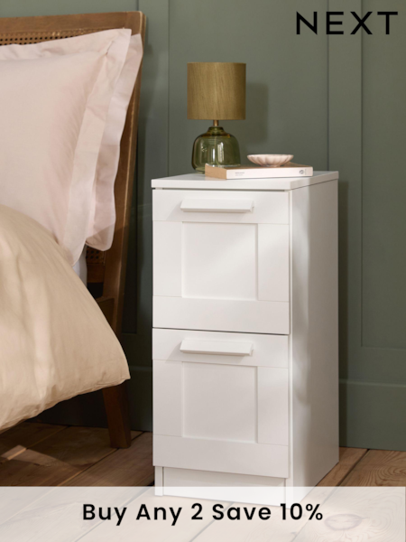 White Flynn Set of 2 Bedside Table (Q91779) | £175
