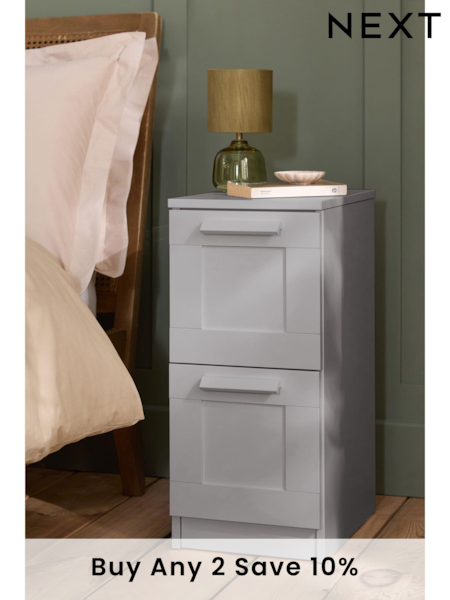 Grey Flynn Set of 2 Bedside Table (Q91782) | £175