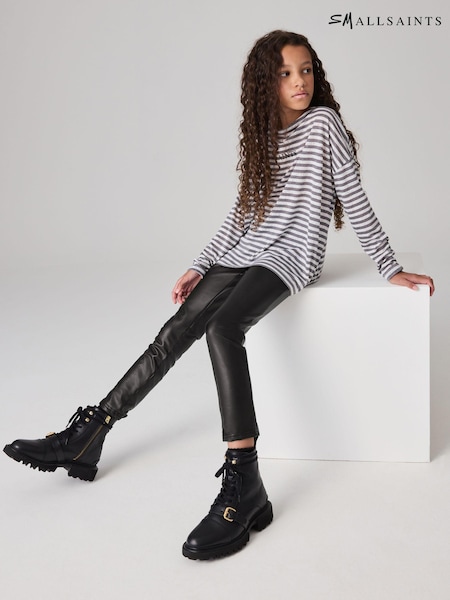 smALLSAINTS Black Girls Cora PU Leggings (Q91912) | £25 - £29