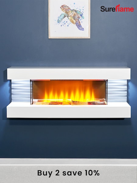 Sureflame White Electric Wall Suite (Q92075) | £470