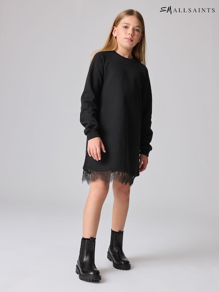 smALLSAINTS Black Girls Lee Lace Sweat Dress (Q92084) | £36 - £40
