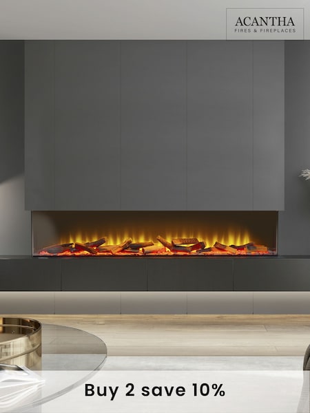 Acantha Black Aspire 150 Panoramic Media Wall Electric Fire (Q92100) | £1,170