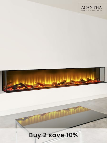 Acantha Black Aspire 200 Panoramic Media Wall Electric Fire (Q92102) | £1,540