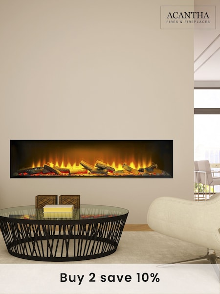 Acantha Black Aspire 125 Fully Inset Media Wall Electric Fire (Q92105) | £1,000