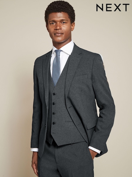 Charcoal Grey Slim Fit Essential Suit Jacket (Q92127) | £55