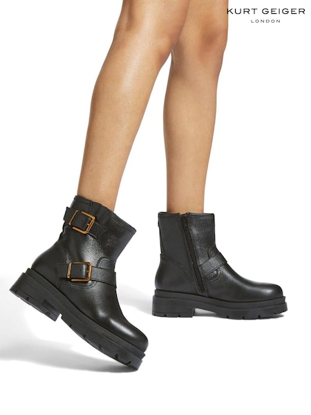 Kurt Geiger London Brixton Biker Black Boots (Q92419) | £149